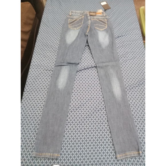 SL JEANS STRETCH DENIM BLUE WAIST 27IN,  H10 SLWG435 SZ 3 ,SKINNY, RIPPED JEANS - Picture 7 of 11